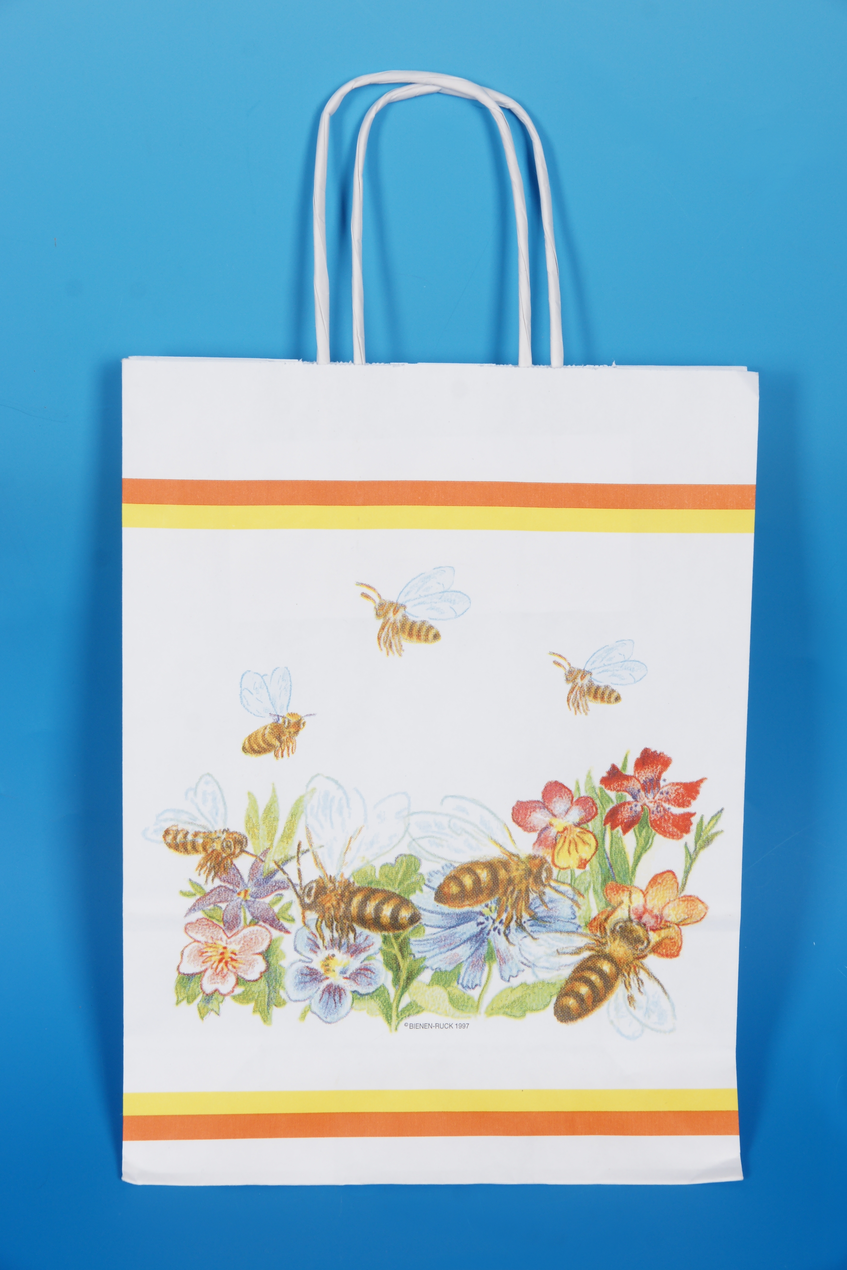 H0011 - Papírová dárková taška -louka a včelky